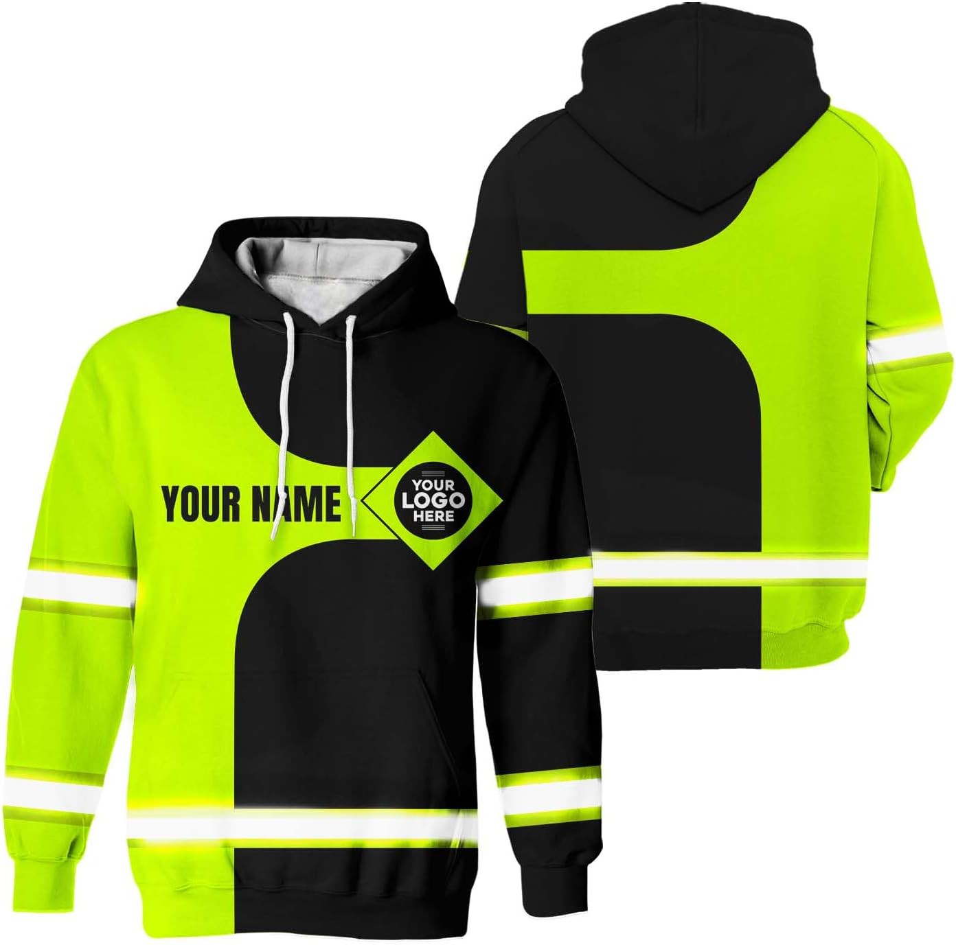 Company, Team Uniform High Visibility Shirt for Men Safety Shirt Custom Logo Name with Reflective Tapes AMZ02