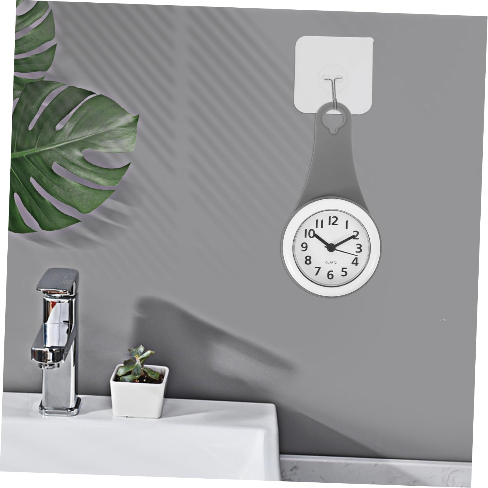 ABOOFAN 1pc Bathroom Suction Cup Wall Clock Waterproof Clock Waterproof Wall Clock Bathroom Clock Wall Clock for Bathroom Clock with Suction Cup Digital Clock Timer Clock with Hanging Hole