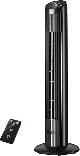 Manastin Ventilador de torre para dormitorio, ventilador de control de voz con control remoto, silencioso de 25 dB, 25 piess, 3 velocidades y modos, disponible en Yaxa Costa Rica