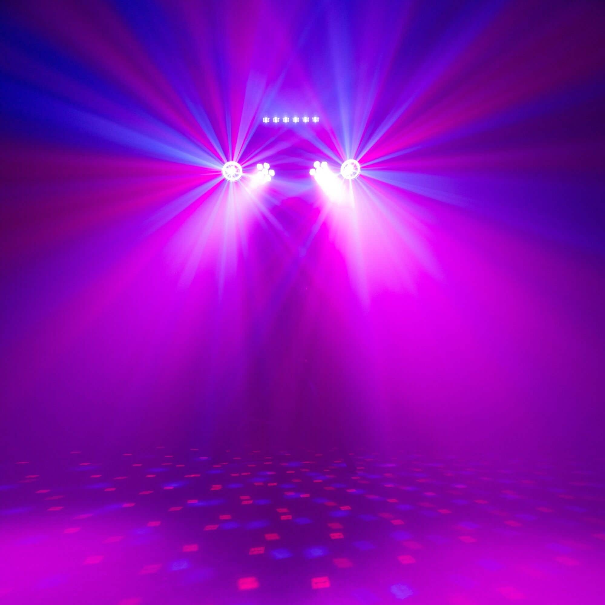 BeamZ CLS NesoUV Party Bar con 2 jelly moon, 2 par led rgbw y barra UV strobe, barra led dj con tripode, dmx 512, luces discoteca para casa, luces dj y luces escenario