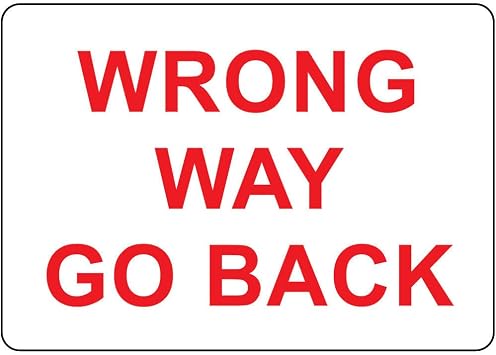 Wrong Way Go Back Red On White Label Vinyl Decal Sticker Kit OSHA Safety Label Compliance Signs 8"