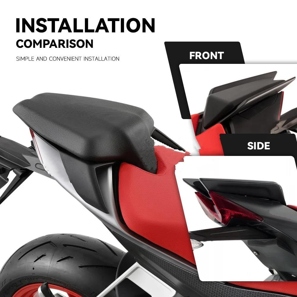 Kits de carenado para motocicletas Para Aprilia RS660 Tuono660 2020-2022 Cubierta De Asiento Trasero Pasajero Carenado Capó Alerón(Bright Black)