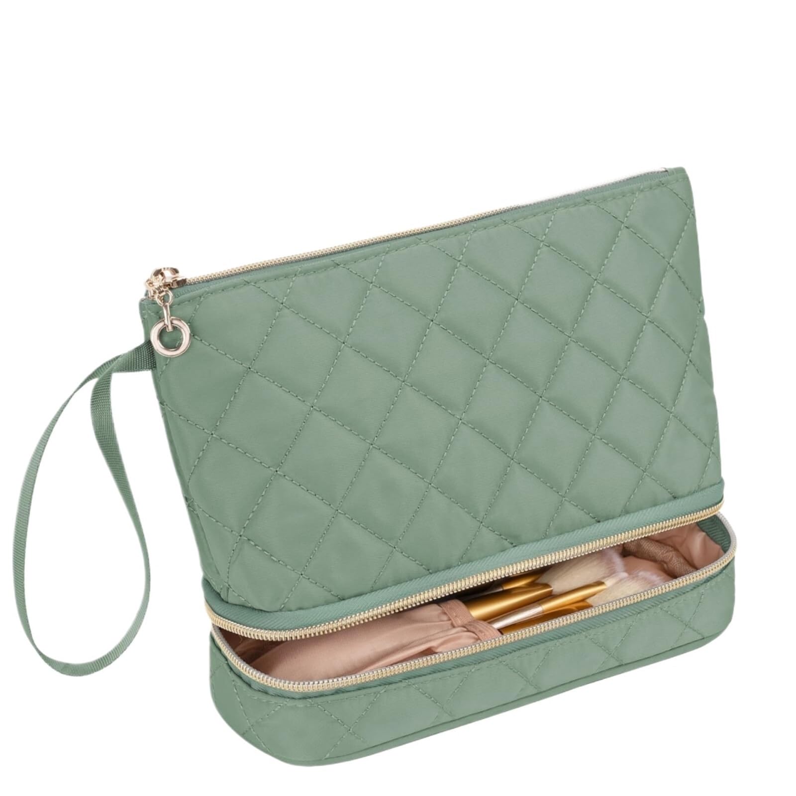 Kulturtasche Schminktasche Reise-Kosmetiktasche, transparente Kosmetiktasche, Kosmetik-Aufbewahrungstasche, Kulturbeutel Waschtasche Kosmetiktasche(Grün)