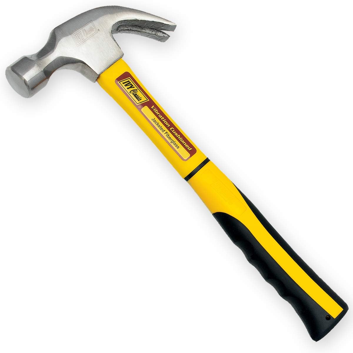IVY Classic 15262 20 oz. Curved Claw Jacketed Fiberglass Hammer, Vibration Cushioned
