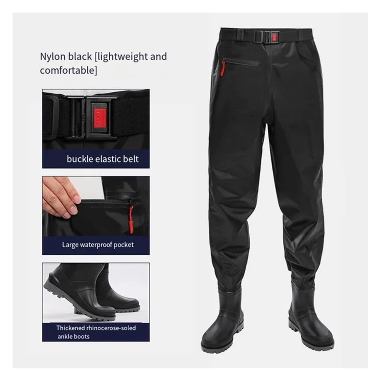 Trampolieri da Pesca lombo, Pantaloni da trampoliere con Esca for Lago fluviale, Abbigliamento da Mare da Viaggio, Tuta Impermeabile for Esterni, Comfort Traspirante per Pesca E Caccia(B,XL)