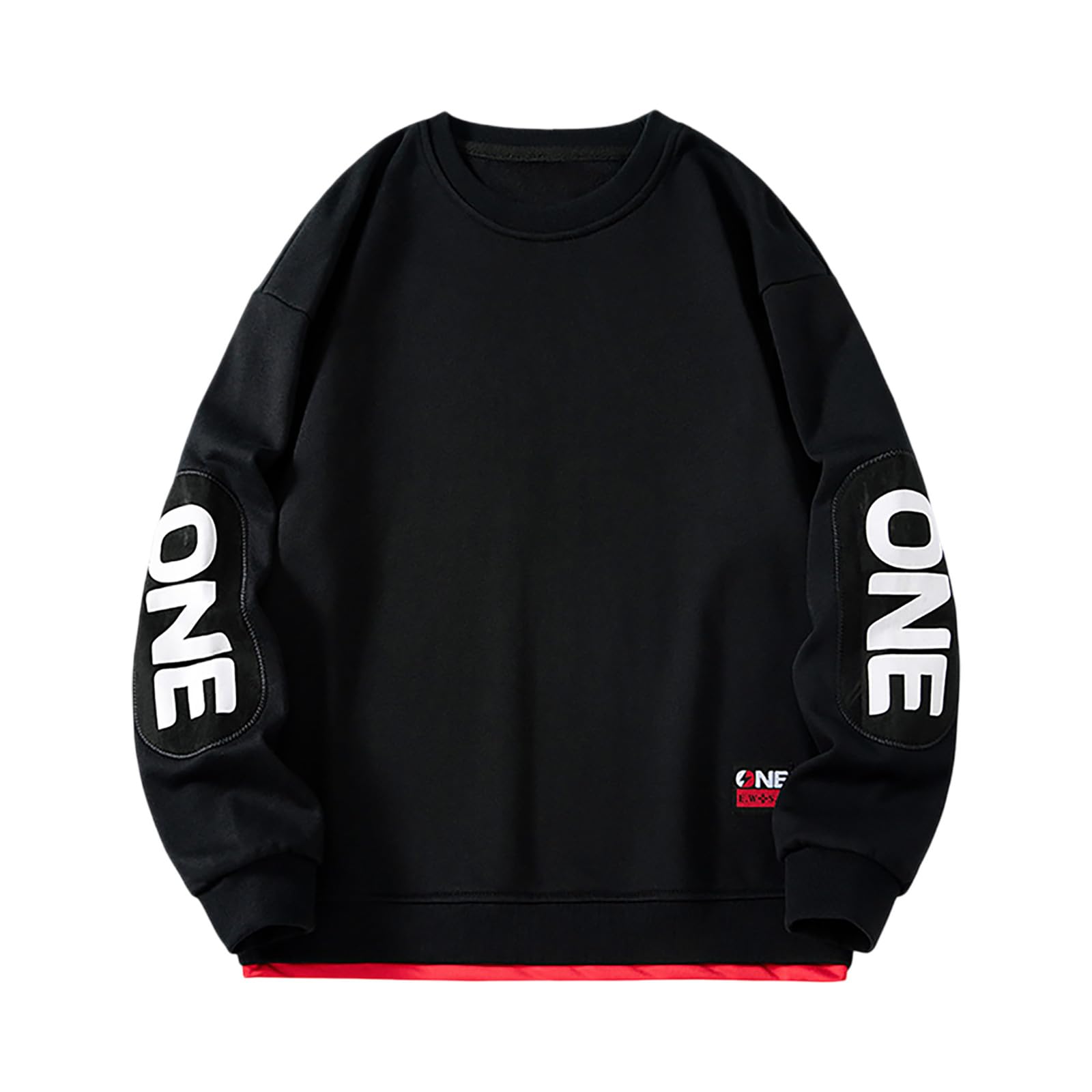 Generisch Herren Langarm Sweatshirt mit Farbblock-Design, Lockerer Schnitt für Freizeit und Alltag, Atmungsaktive Baumwollmischung, Frühling und Herbst geeignet