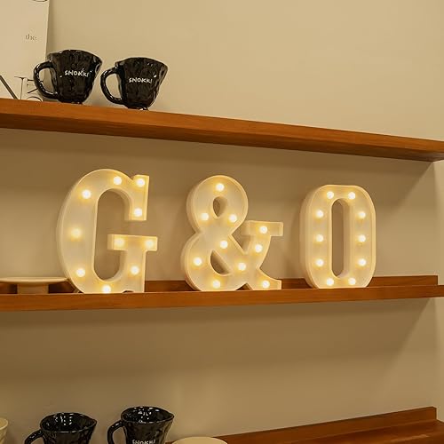 Miniatura 4 de Foaky 26letras del alfabeto con luces LED, letras que se iluminan, luces de noche, para bodas, fiestas de cumpleaños, funcionan con baterías, luz