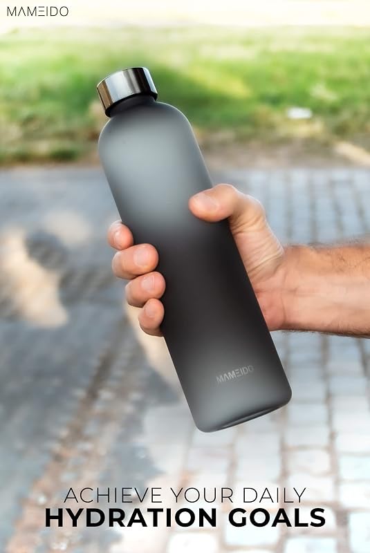 MAMEIDO 1L és 1.5L Szürke Sportpalack - BPA Mentes Motivációs Időjelzővel