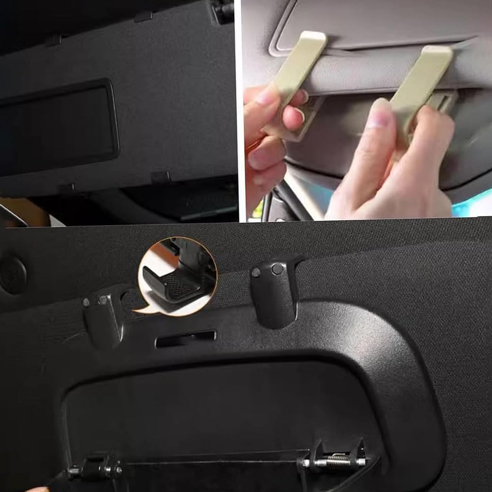 Étui à Lunettes de Voiture pour V-W Golf T-Ouran B8, Porte Lunettes Organiseur BoîTe Rangement Multifonction Protection Accessoires Intérieurs.,B/Beige