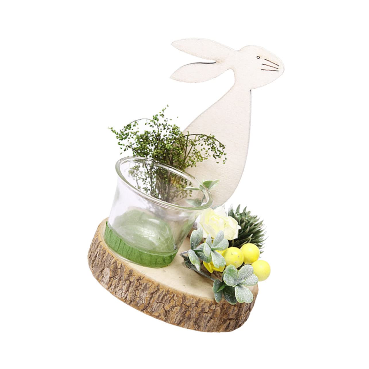 Gadpiparty 1pc Easter Candlestick Easter Bunny Ornaments Vase Stand Norse Decor Candle Holder Decoraciones Para Salas De Casa Clear Tumblers Nordic Style Candlestick Wood Dining Table Pillar