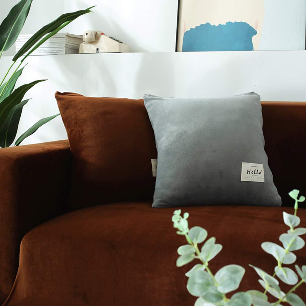 Felpa Cubiertas De Sofá para 1 2 3 4 Cubierta De Sofá,Polvo-Prueba Terciopelo Elástico Soft Couch Cover,Ajuste Fácil Lavable,Cubierta De La Silla Recliner Mueble Protector De Sofá-