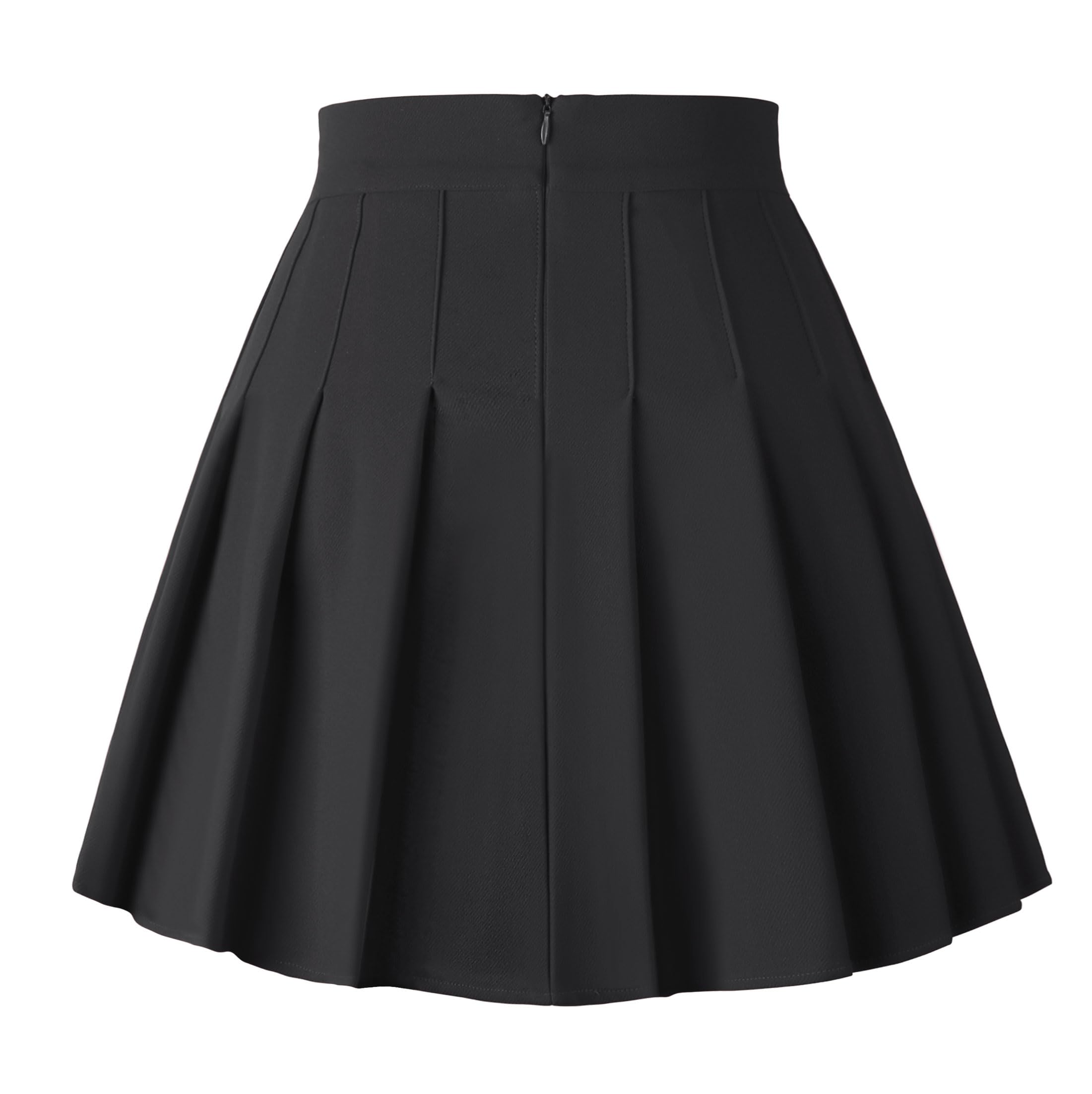 Dressever Women's Pleated Skirts Mini Skater Basic Skirt High Waist Tennis Skirt School Uniform Cheerleader Skirts