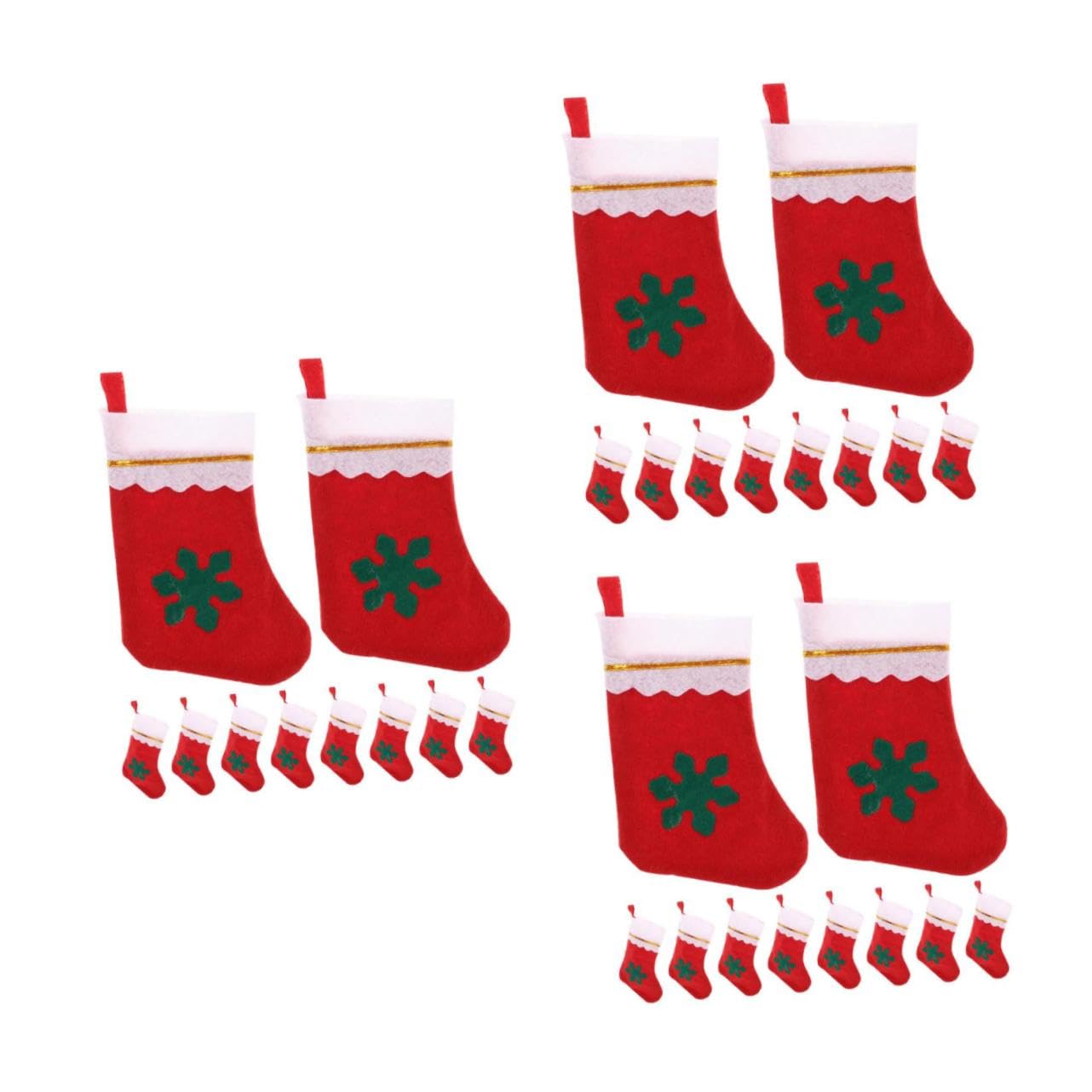 Ciieeo 3 Sätze Weihnachtsstrumpf Goodie Bag Abgestuft Plüsch Weihnachtsstrümpfe Strümpfe Weihnachten Büro Dekoration Office Decoration Weihnachtsanhänger Socken- Stoff Stück * 3