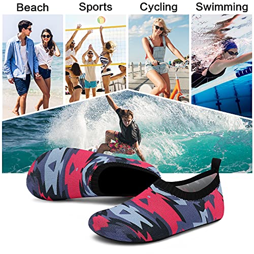 Image of ANLUKE Water Shoes for Women Men Quick-Dry Swim Shoes for Pool & Beach | Breathable knit upper with a flexible barefoot feel; ideal for pool, beach, swim, yoga or slippers.