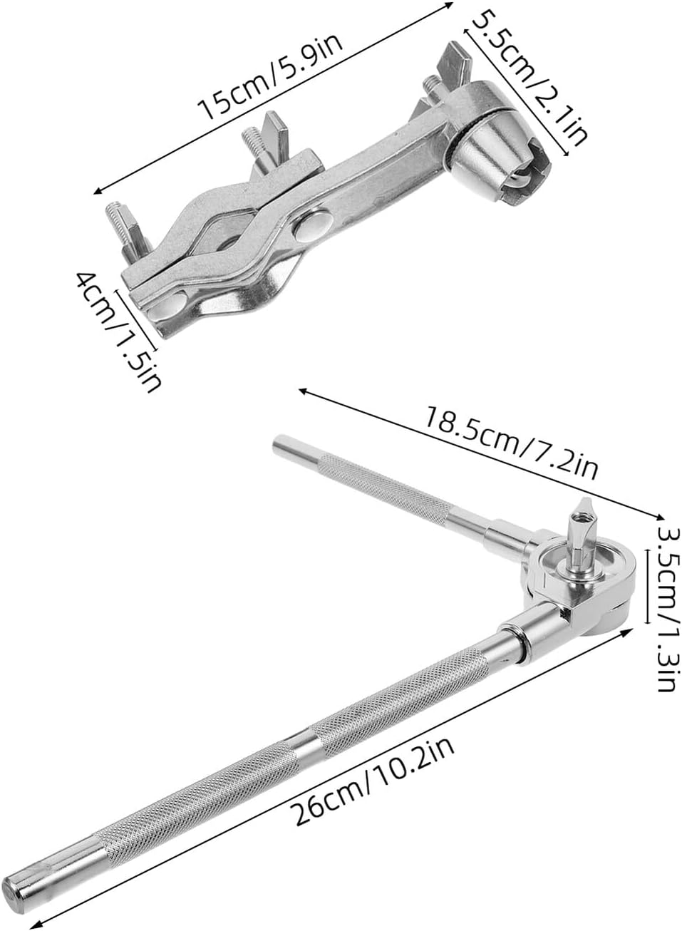 SUPVOX Percussion Clamp Cowbell Mounting Clamp Drum Rack Extension Short Rod Cowbell Bracket for Drum Kit Hardware