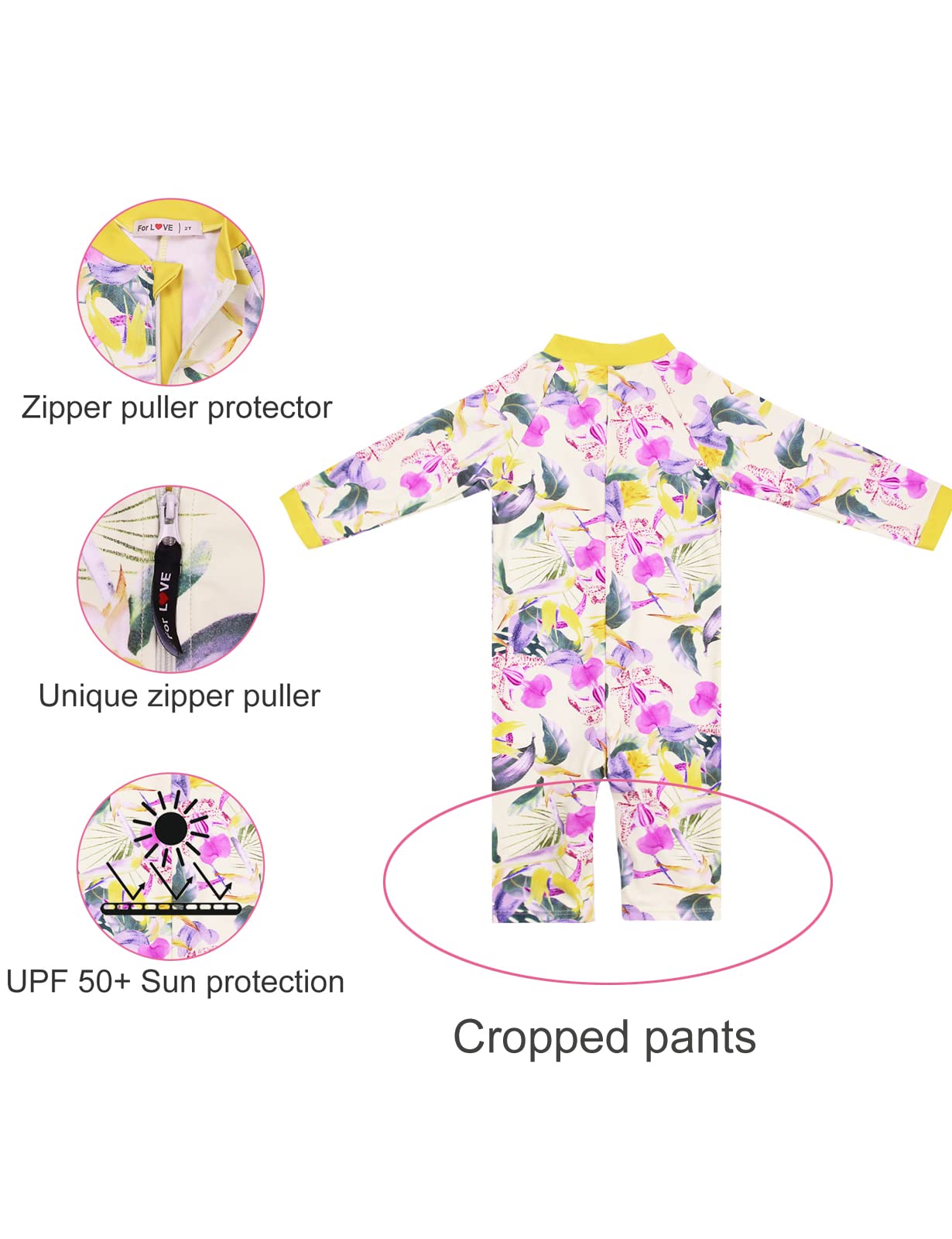 weVSwe Baby Toddler Boy Swimsuit Long Sleeve Baby Swimwear UPF 50+ Sun Protection Rash Guard Swimming Costume with Crotch Zipper 0-3 Years — view 93