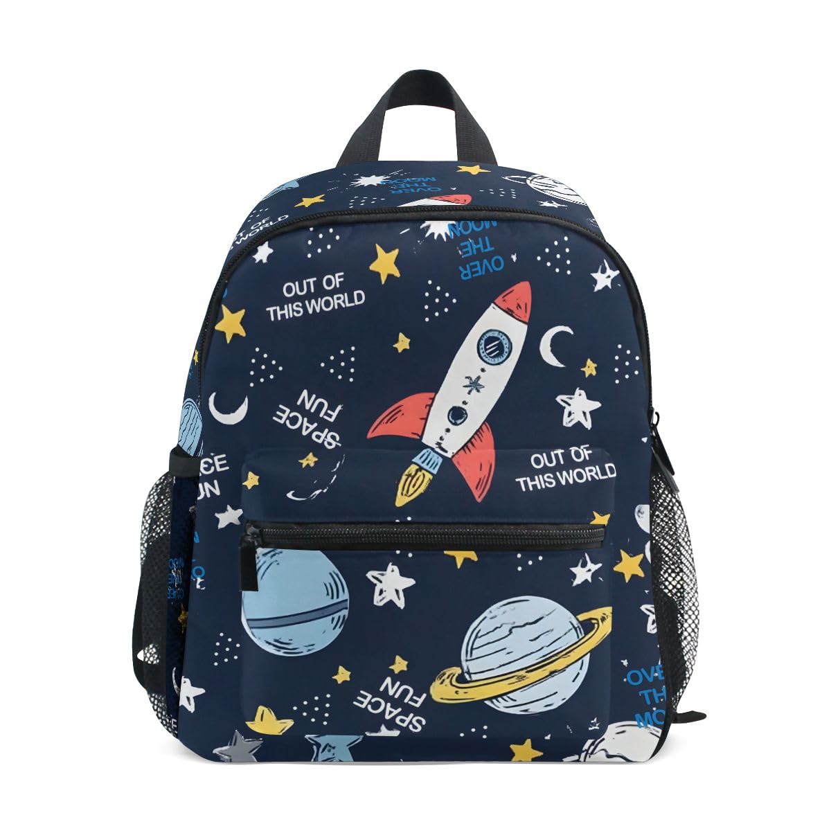 Bolaz Kids Backpack for boys Space Rocket Planet Toddler Bags Children Preschool Kindergarten Small Chest Strap 3-8 Years Old