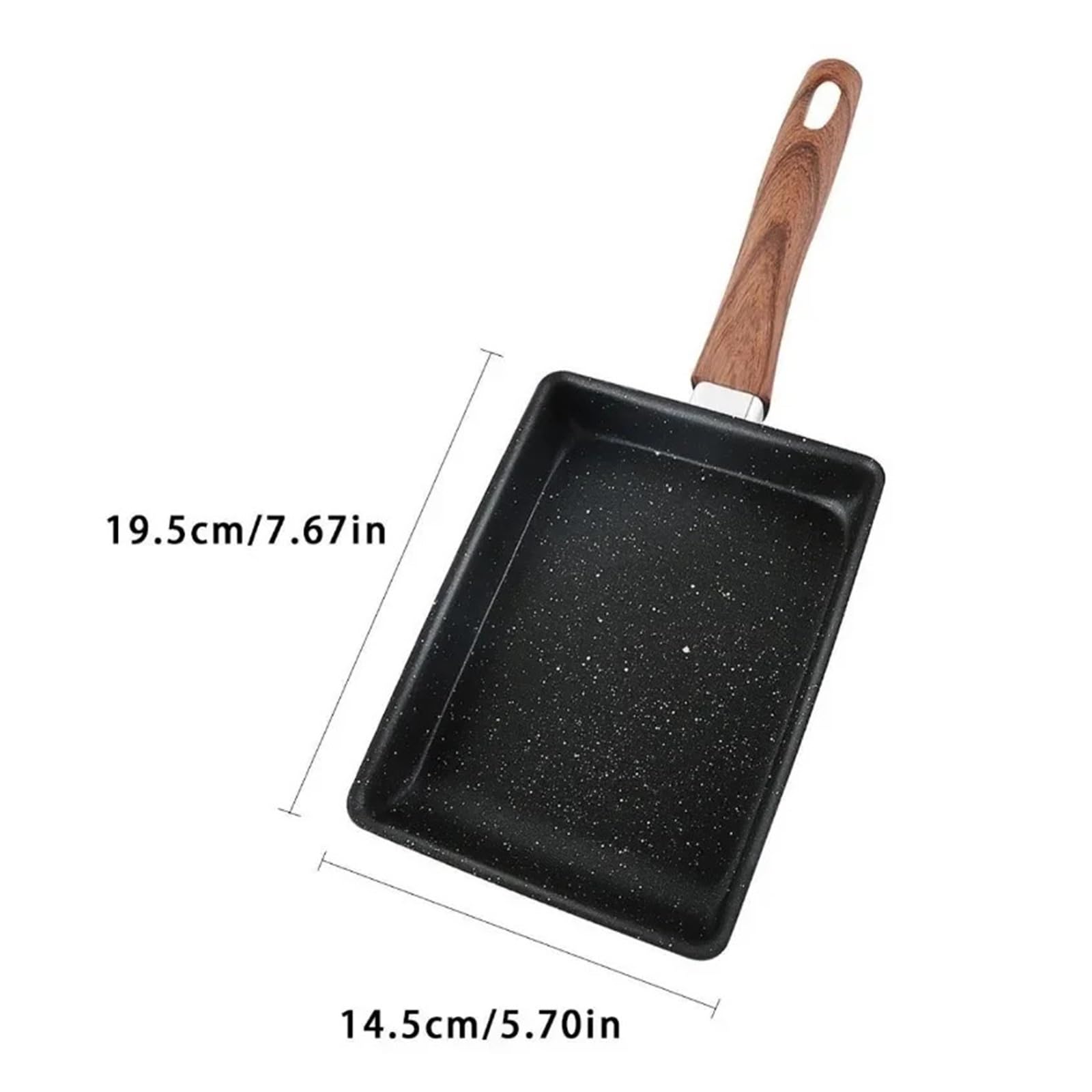 Generisch Omelettpfanne, antihaftbeschichtete Eierpfanne, rechteckig, klein, for Braten mit Kochutensilien
