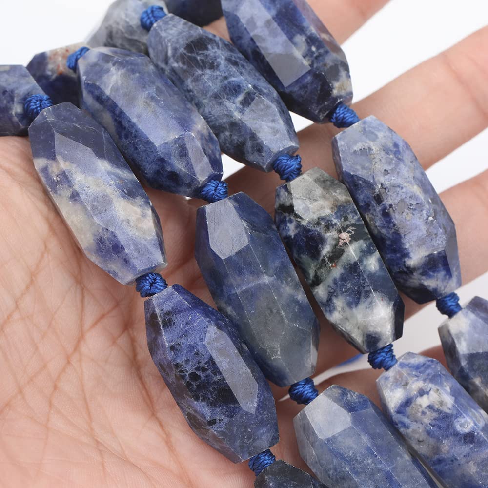 Naturalny kamień kryształowy, Około 12 szt./sznur, owalny kształt, naturalny kamień sodalit, koraliki, agaty, grube koraliki, wisiorki(Blue Sodalite)