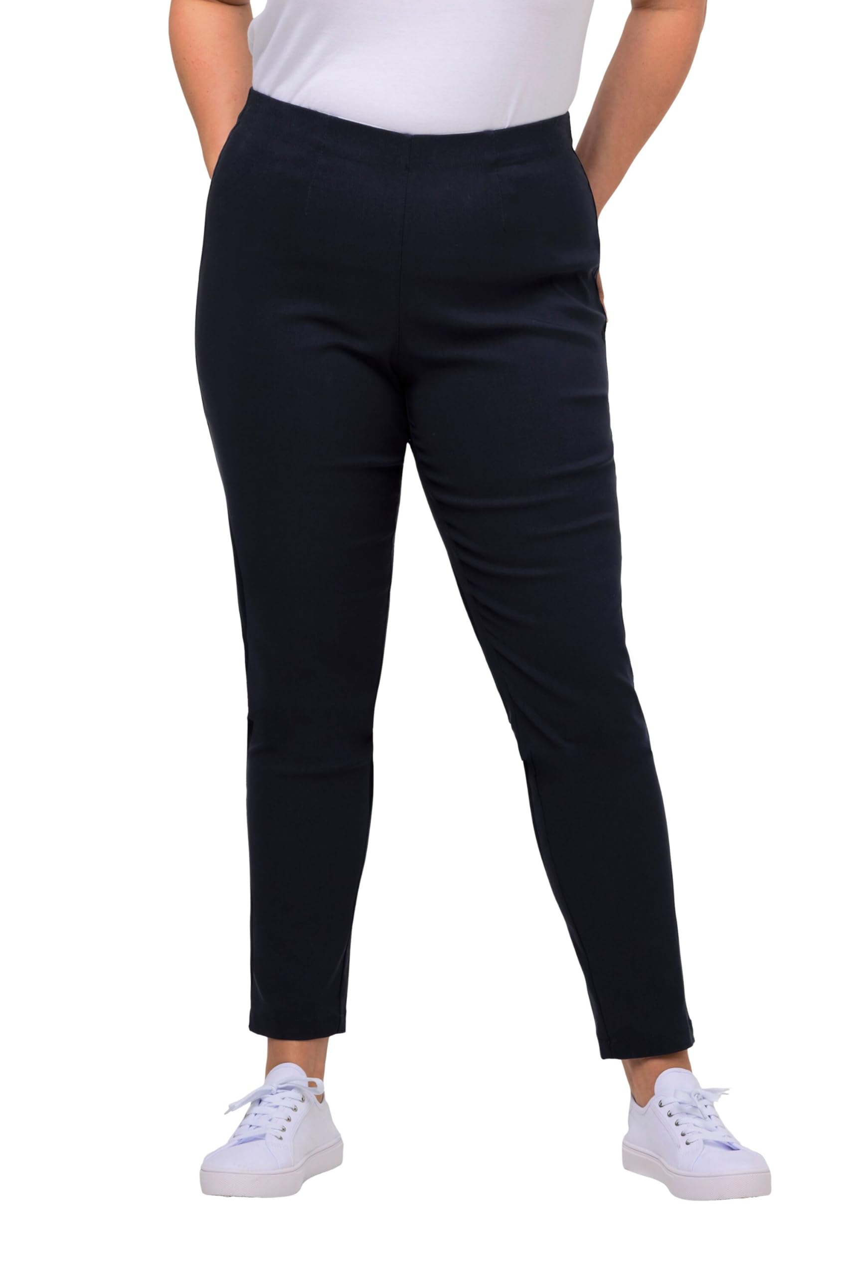 Ulla Popken Women's Plus Size Bengaline Slim Leg Pants Deep Dark Blue 26 725371 77-52