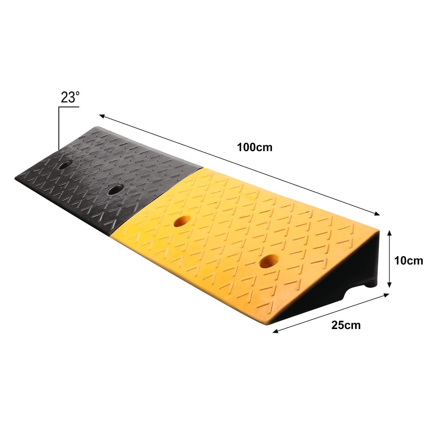 uyoyous Rampa per Bordstein Bordsteinkantenrampe Auffahrtrampe 10 cm in gomma Autorampe Schwellenrampe Türschwellenrampe, Rampe in gomma per Auto, Bicicletta, Moto, Marciapiede, 100 x 25 x 10 cm
