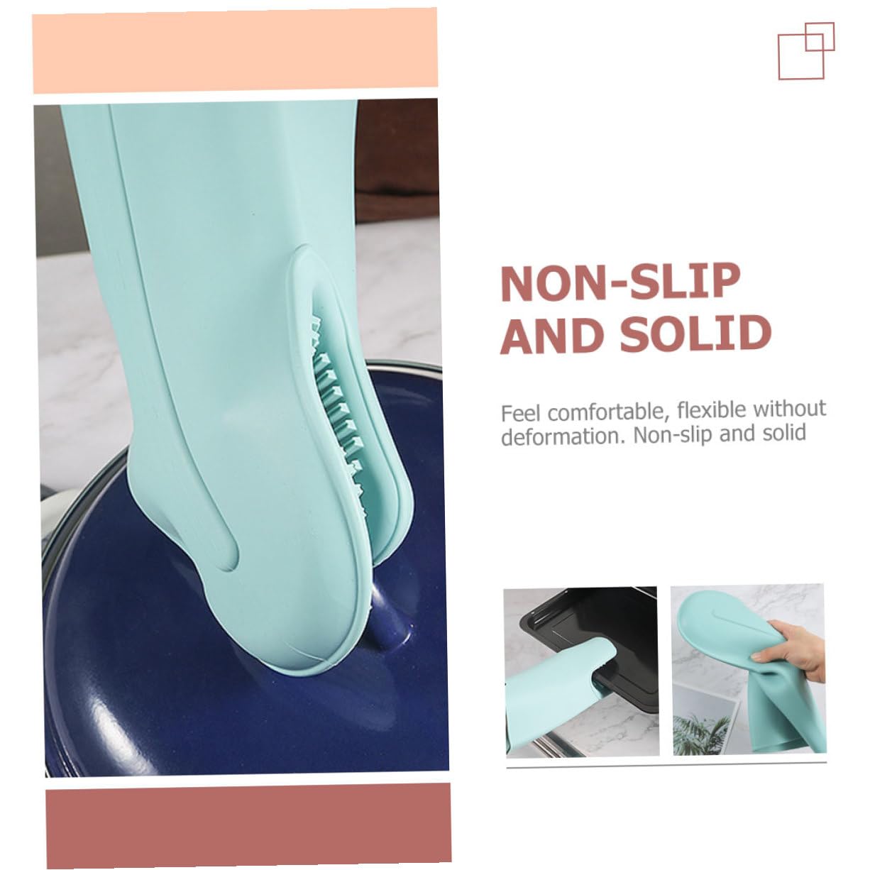 Guantes de Horno de Silicona Antideslizantes y Resistentes al Calor para Cocina Mitones Gruesos para Hornear de Fáciles de Limpiar y Colgar Protección Antiquemaduras Segura