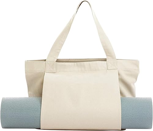 Bolsas de yoga con esterilla, bolsa de mano para pilates, bloque de yoga para mujer, bolsa de hombro de lona con bolsillo para gimnasio, oficina,