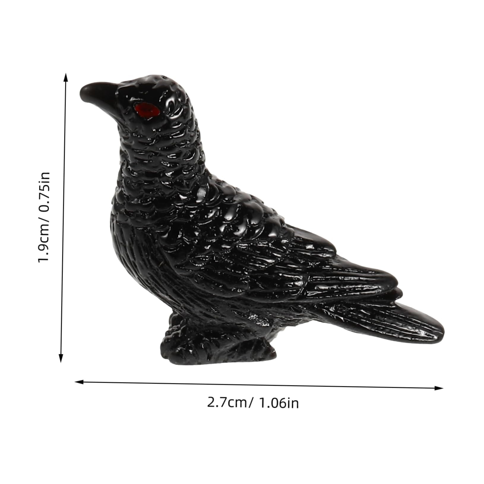 Toyvian 12pcs Halloween Microscape Miniature Crow Figurine Tabletop Ornament Mini Bird Figurines Halloween Mini Crow Bird Adornment Miniature Ornament Desktop Resin Black - Image 2