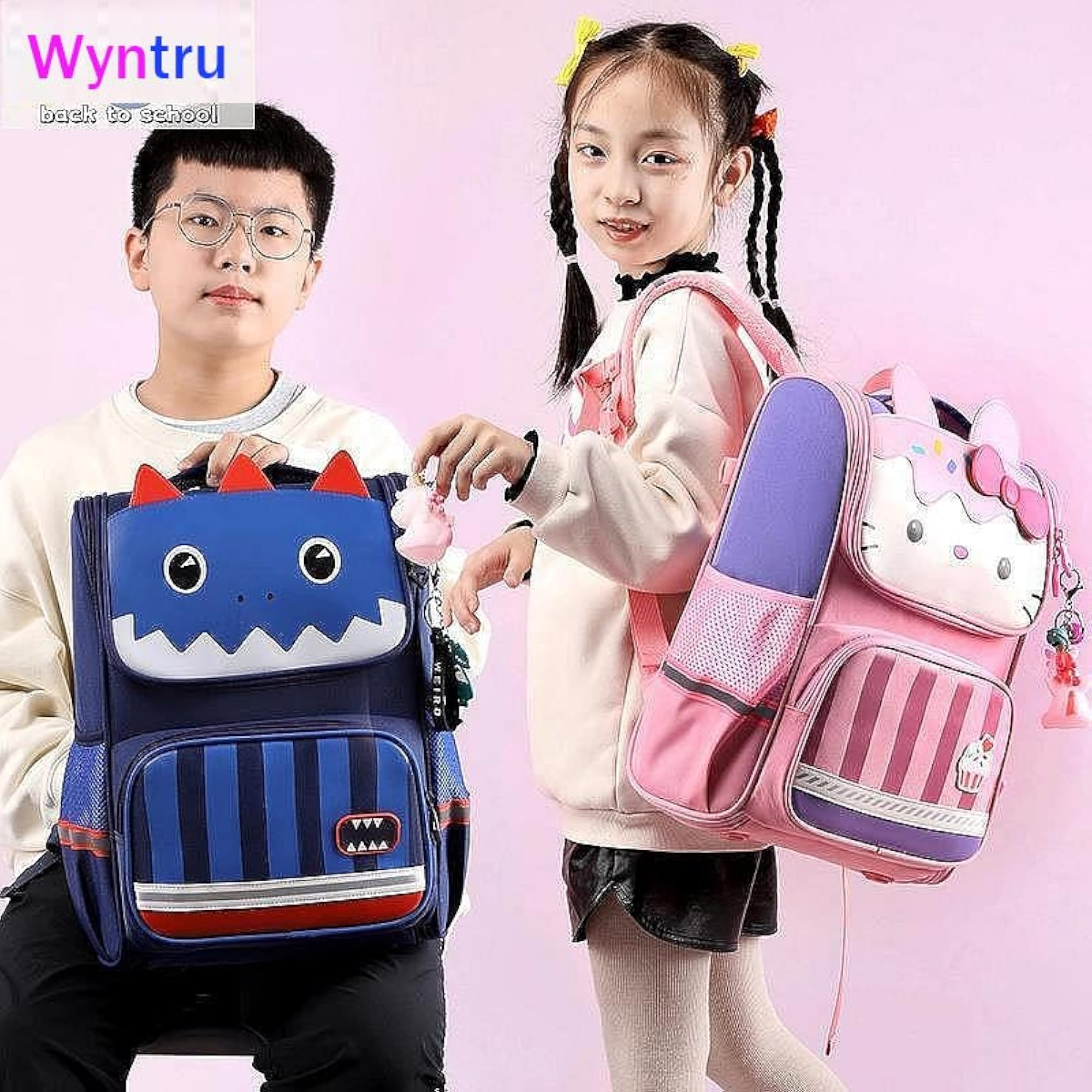 Anime Demon Theme Kids School Backpack