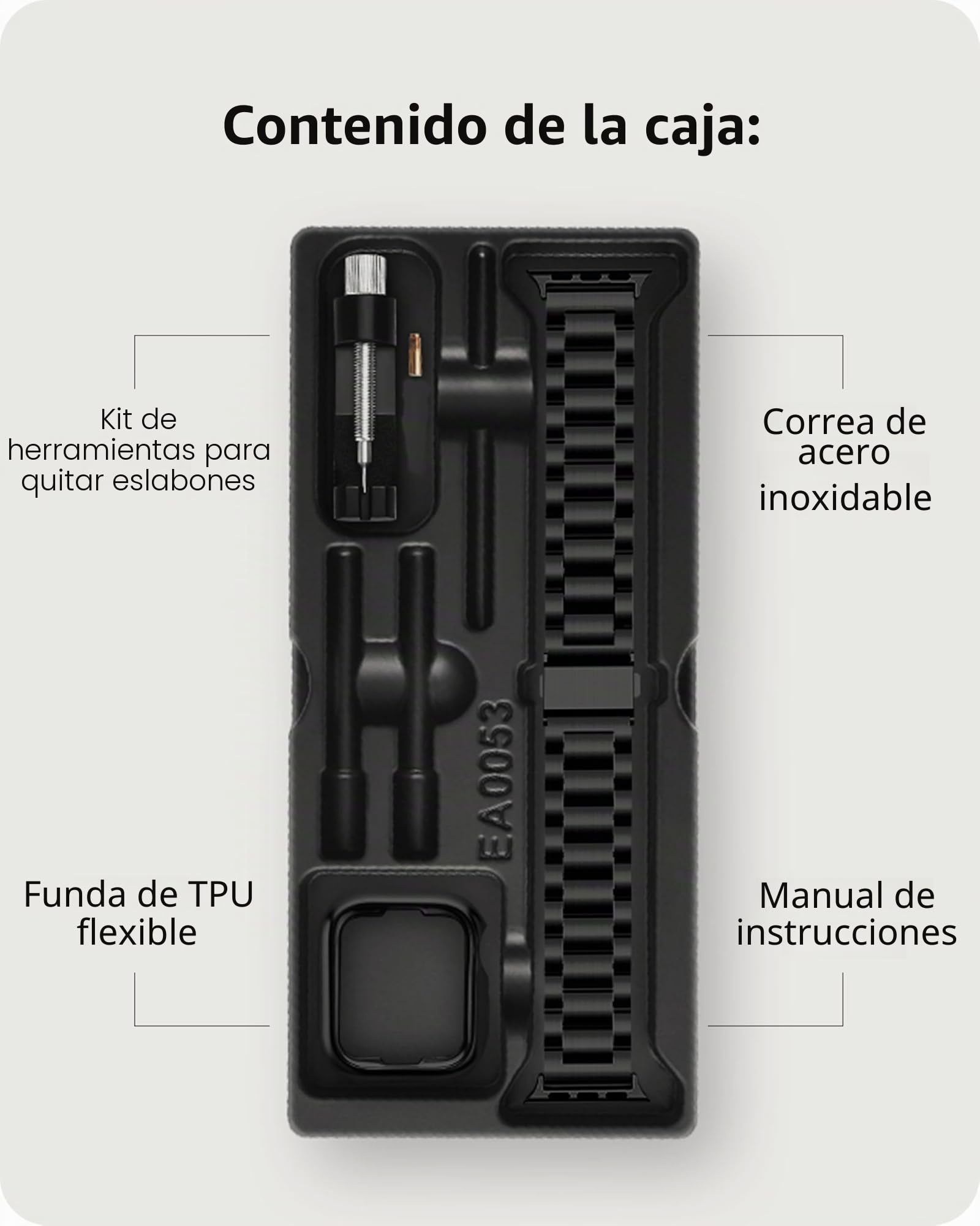 Fullmosa Correa Compatible Con Apple Watch 44mm 46mm 45mm 49mm 40mm 42mm 41mm 38mm,Pulsera Acero Inoxidable con Case Para iWatch Ultra SE 3 2 1/Series 11/10/9/8/7/6/5/4/3/2/1,44mm 42mm 45mm Negro