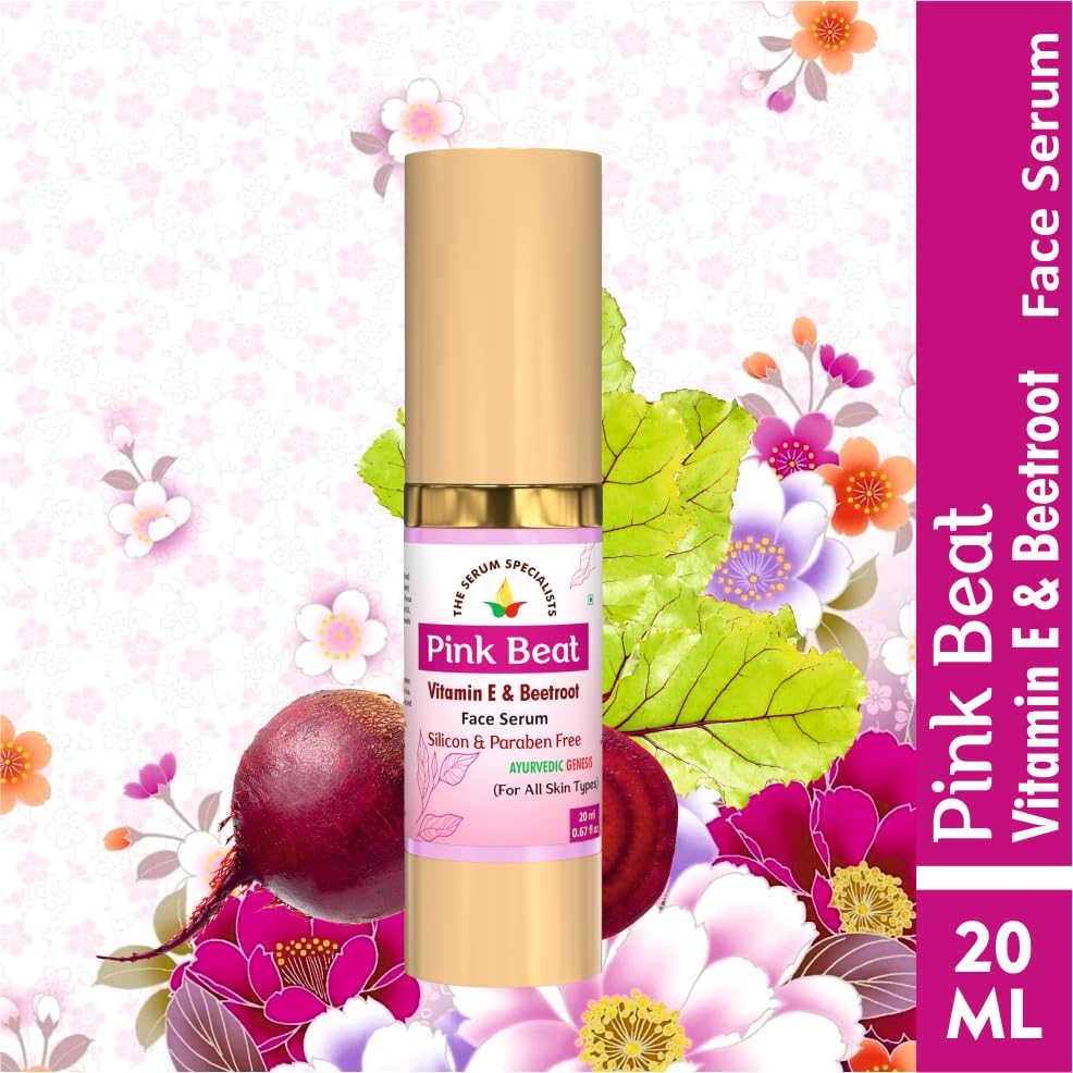 Image of Pink Beat Vitamin E & Beetroot - Nourishing & Radiance-Boosting | Infused with Vitamin E & Beetroot Extract | Enhances Skin's Natural Glow | For All Skin Types | 20ml