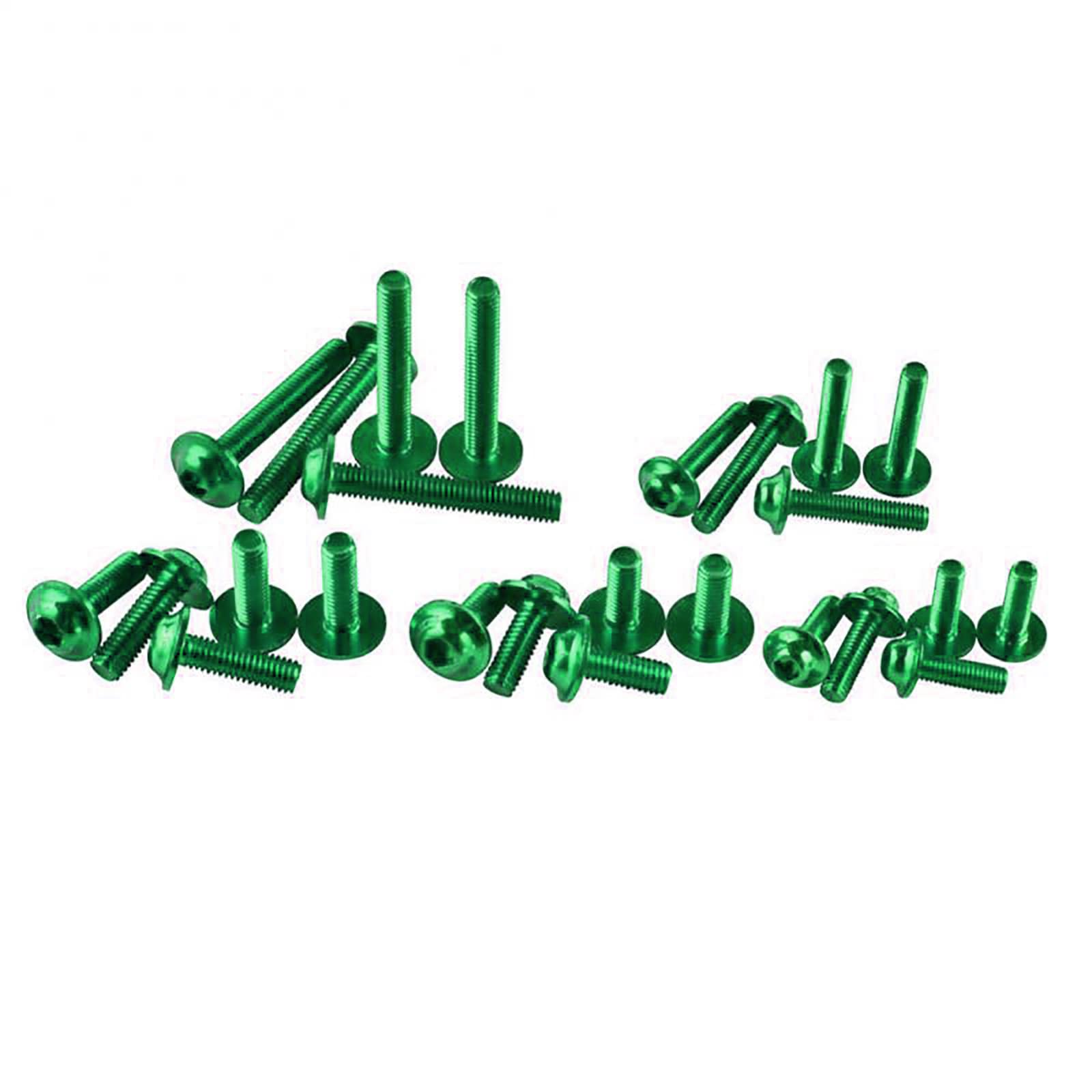 Motorrad Verkleidung Schrauben Kit Schrauben 177 Stück Karosserie Schrauben Mutter Ersatz CNC Legierung M6 M5 Motorräder Bolzen Clip Mutter für Motorrad Auto Zubehör (177 PCS-Grün)