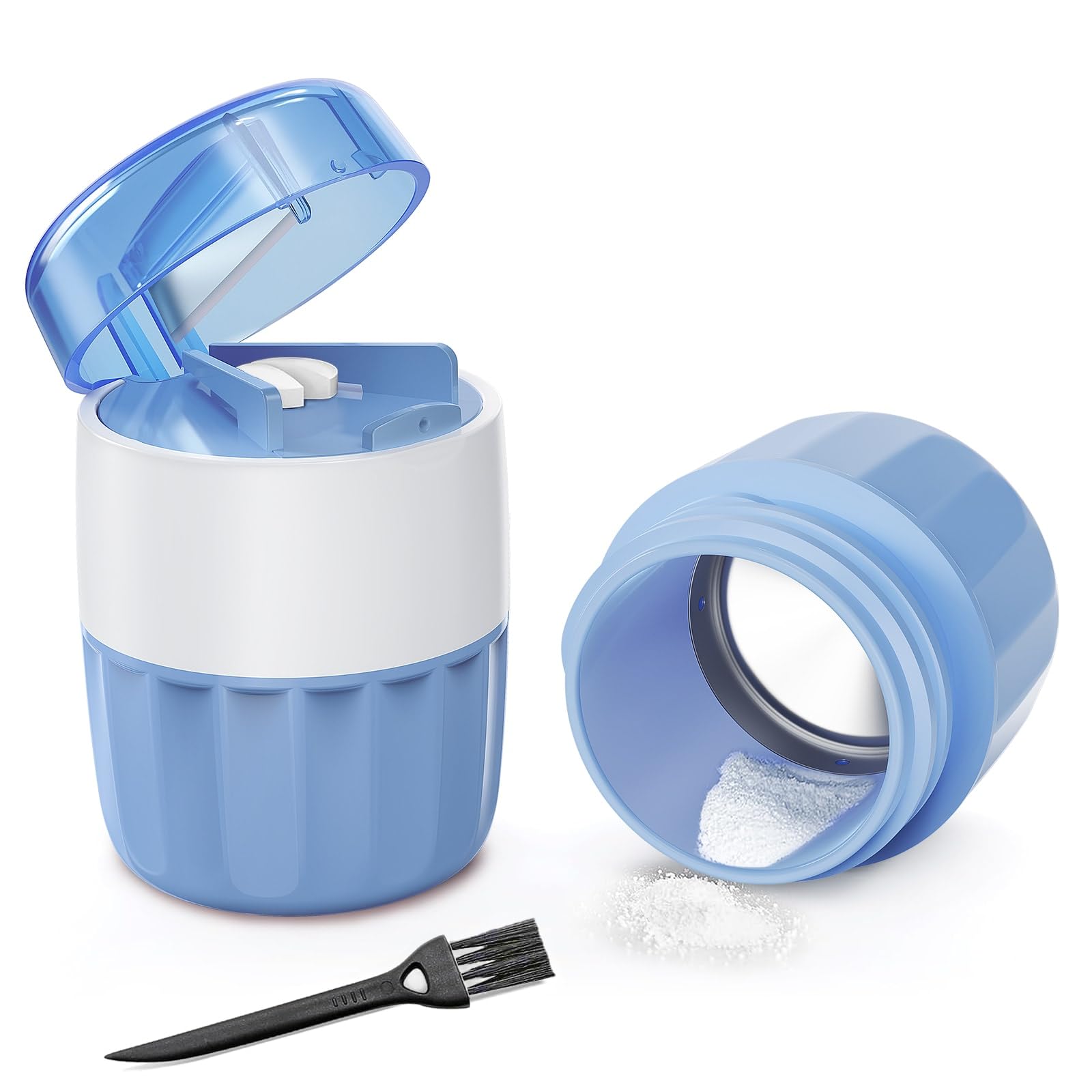 3 in 1 Tablettenmörser, Tabletten Zerkleinern mit Tablettenschneider, Tablettenzerkleinerer mit Edelstahl-Mahlkopf, Mörser Tabletten mit Tablettenfach