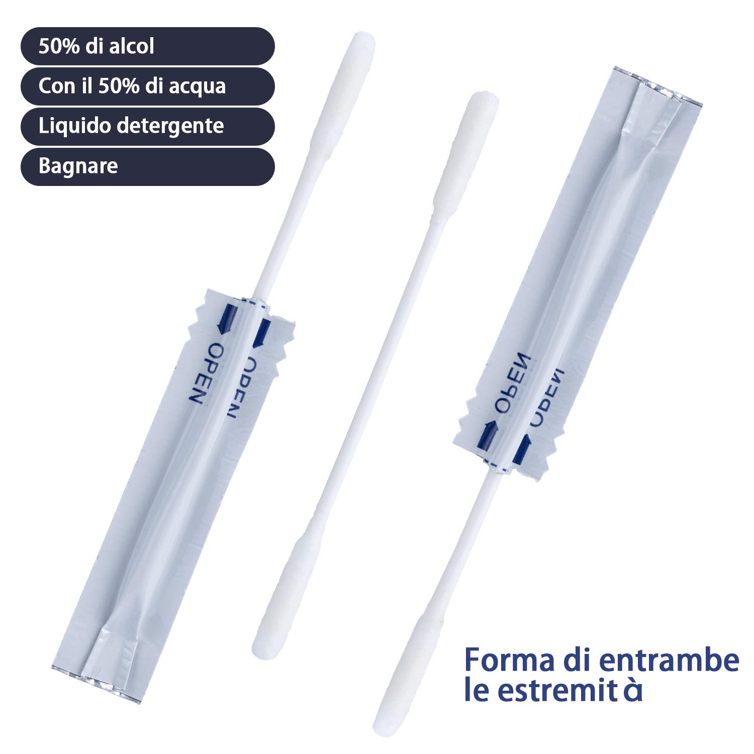 90 pcs Tamponi Di Cotone con Alcool a Due Teste per la Pulizia di Sigarette Elettroniche per Assorbire il Olio di Fumo per Il Riscaldamento