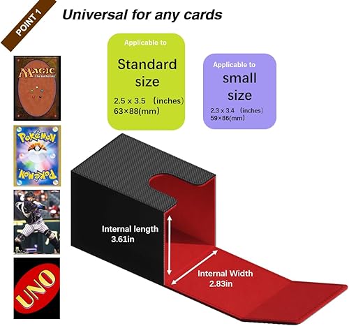 Miniatura 2 de Venssu Caja de cartas, estuche vertical para tarjetas, almacenamiento de tarjetas, caja de cartón, caja de cartón, caja de mazo de comandante, caja