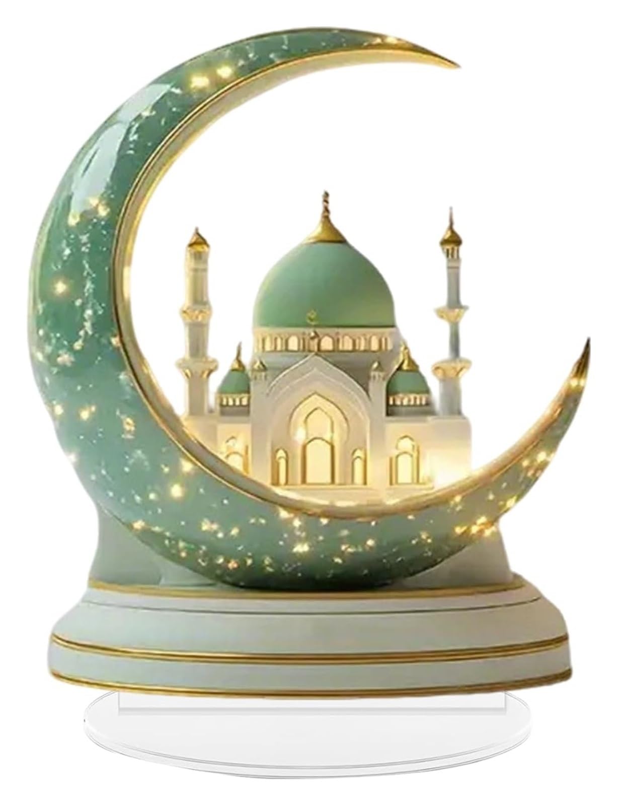 Ptrecniok Ramadan Decorations For Home Table， Ramadan Acrylic Ornament, Eid Mubarak Table Sign Decoration, Moon Desktop