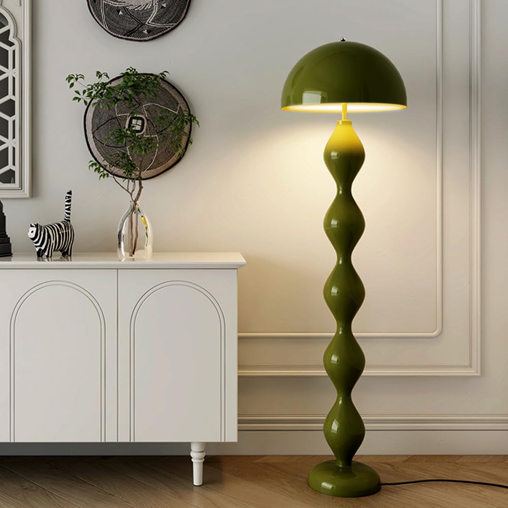 HGJHJJHK Modern 59.1" Globe Floor Lamp Iron Floor Light Wavy Body Standing Lamp with LED E26 Dimmable Contemporary Spherical Shade Tall Light for Living Room Bedroom Study Villa