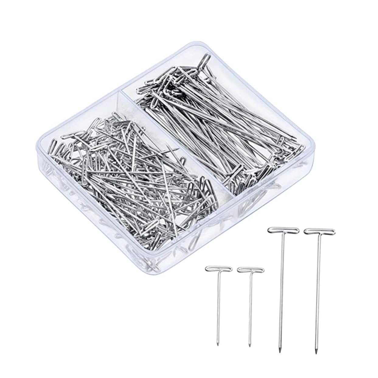 900piezas T- De Metal para Fijar Juego De Alfileres para Modelado y Manualidades Caja De Almacenamiento