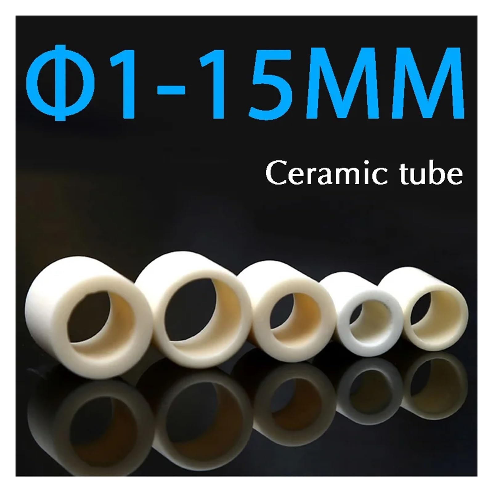 10pcs Alumina Ceramic Tube Spacer - Wear-Resistant Corundum Bushing for Thermocouple Protection(1x2.8x11)