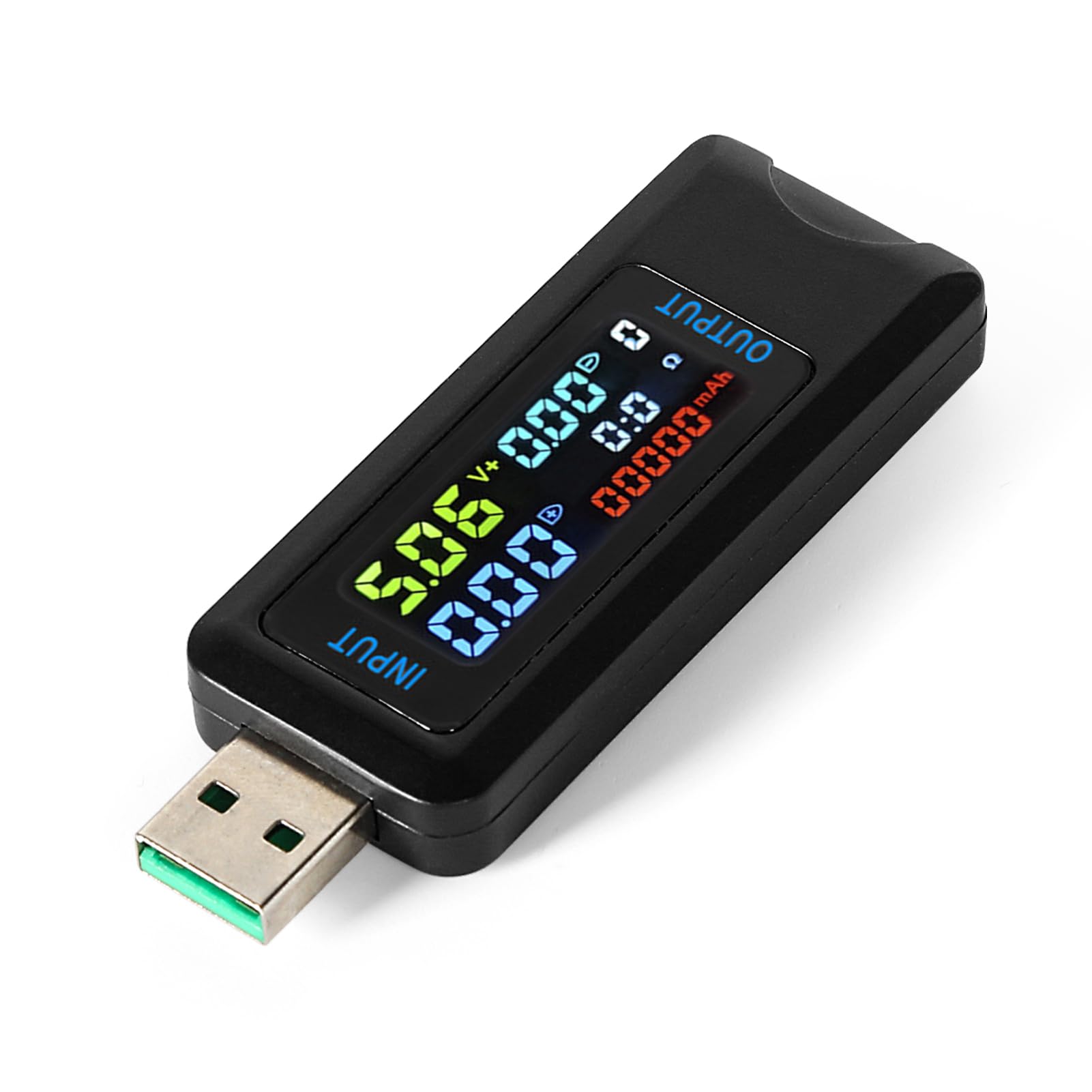 Jadeshay Tester USB,4.5-36V 0-5A Voltmetro Amperometro Tester Misuratore di Potenza Digitale USB Display a Colori LCD Capacità Rilevatore di Caricabatterie