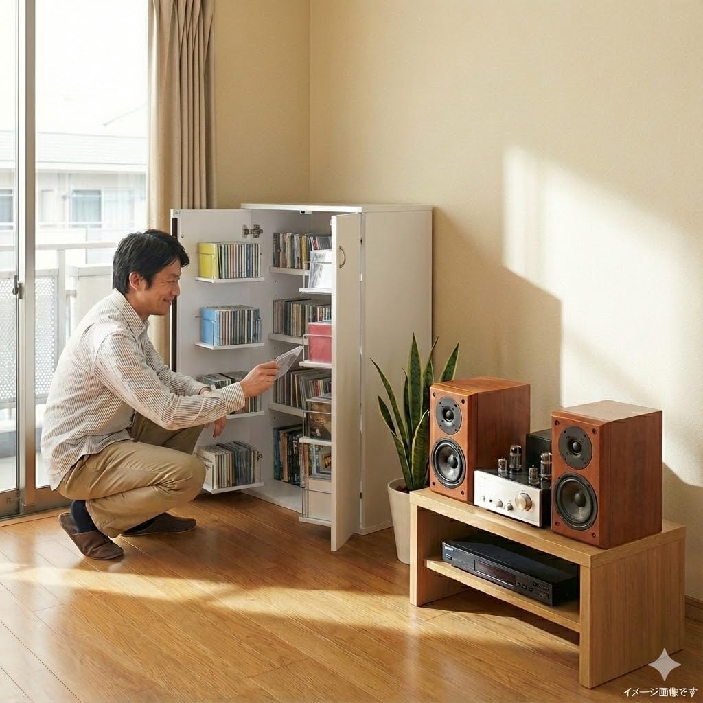 Amazon.co.jp: 鍵付収納名人 マルチタイプ キャビネット DVD・CD・Blu