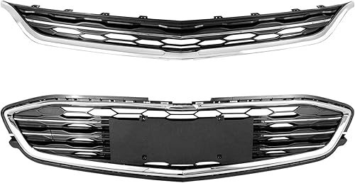 Miniatura 2 de DIBON AUTO Rejilla superior inferior compatible para Chevy Malibu parachoques delantero rejilla de malla de panal 2016 2017 2018