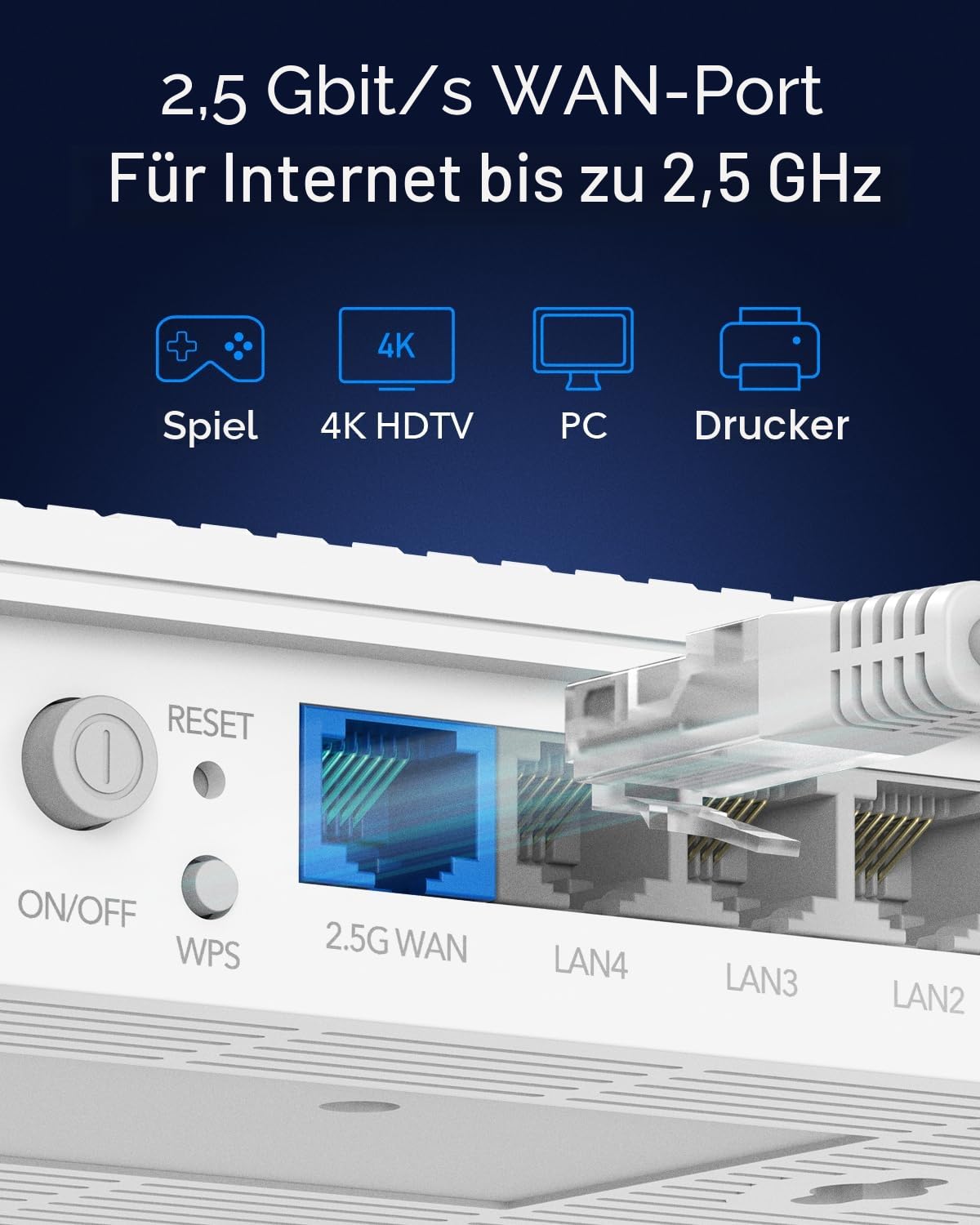 Cudy AX3000 Multi Gigabit Dual Band WiFi 6 Mesh Router, 2,5G WAN, 4 Gigabit LAN, 4 5dBi Antennen, MU-MIMO, OpenVPN, Wireguard, Zerotier, Ipsec VPN, Cloud APP | OpenWRT-Ready, 2402+574 Mbps WiFi 6, 3 Antennen, 1,3 GHz Dual-Core, WG/OVPN/IPsec/ZT VPN, Kabel