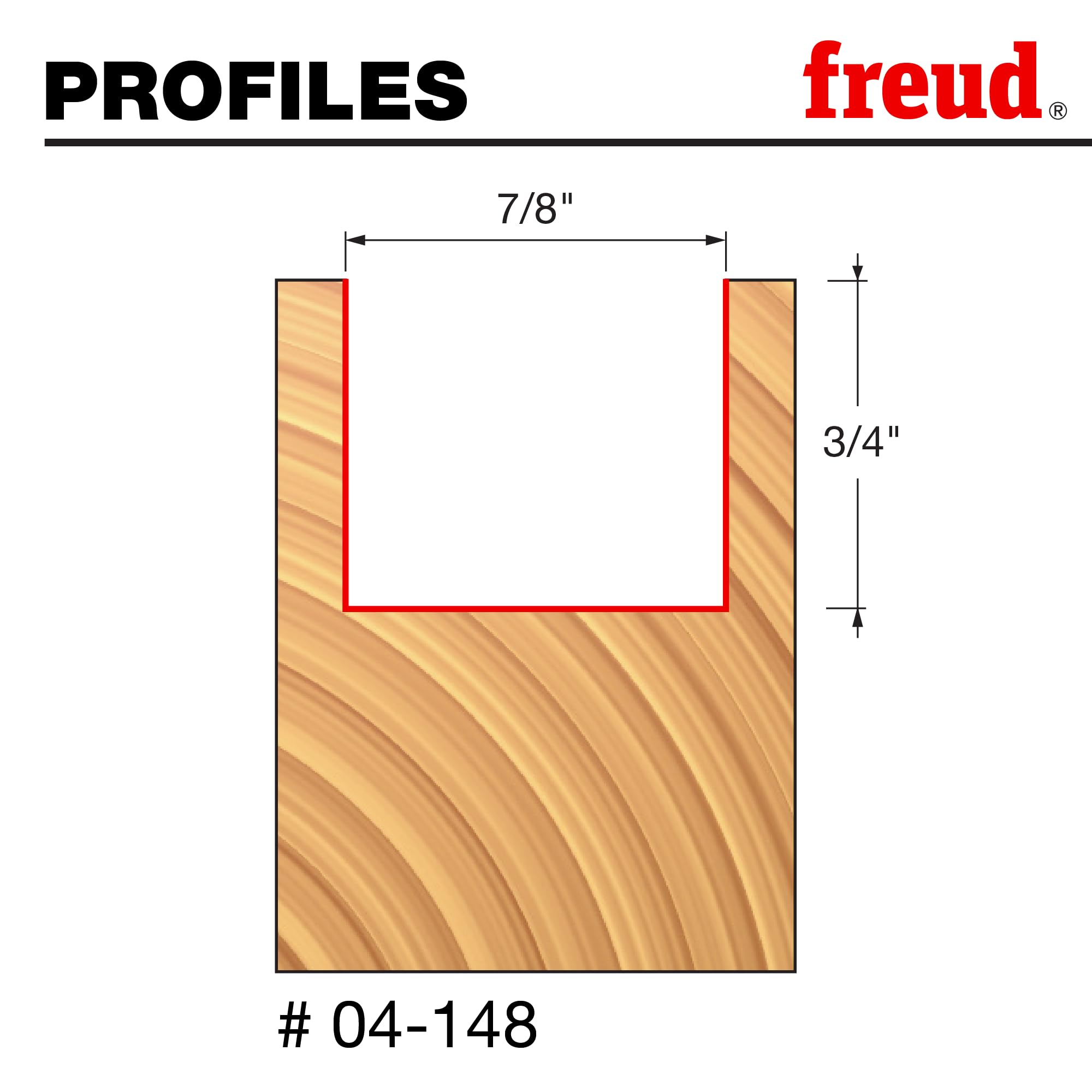 Freud 04-148: 7/8" (Dia.) Double Flute Straight Bit with 1/4" Shank, Multi - Image 3