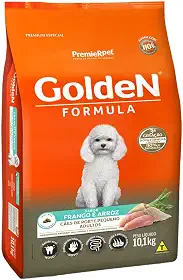 Golden - Ração Fórmula Mini Bits para Cães Adultos de Pequeno Porte Sabor Frango e Arroz - 10,1kg Premier Pet para Todas Pequeno Adulto -