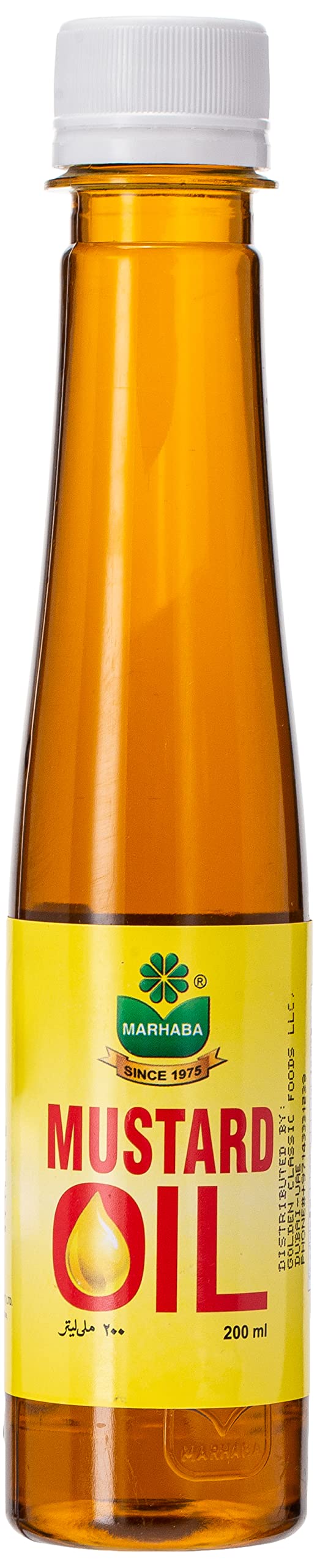 Marhaba Mustard Oil 200 Ml, Tasty and healthy cooking oil, No preservatives , Great taste and aroma