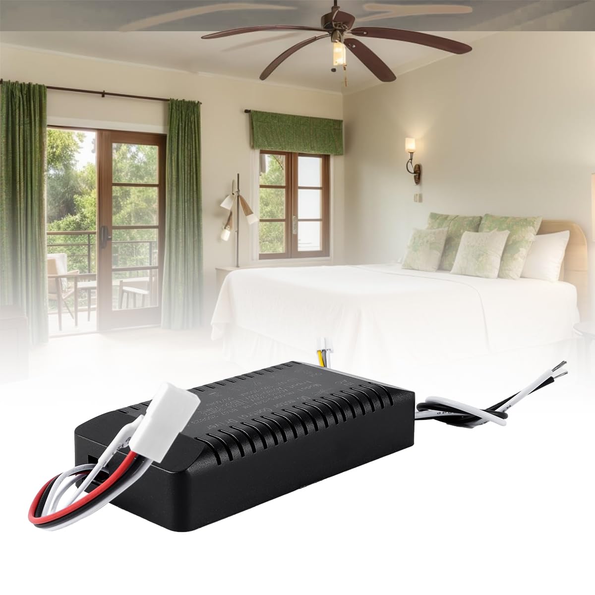 Ausi Kit di controllo remoto per ventilatore da soffitto, controller dimmerabile con impostazioni di frequenza variabili, funzione di monitoraggio della batteria