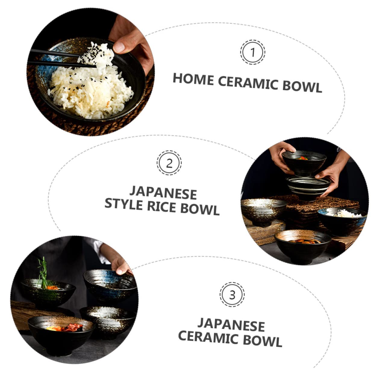 BESTonZON 4stücke Keramikschale Ramenschale Japanische Suppenschale Porzellanschale Für Haushalt Warme Familien Eis Snacks Mikrowellengeeignet Spülmaschinenfest