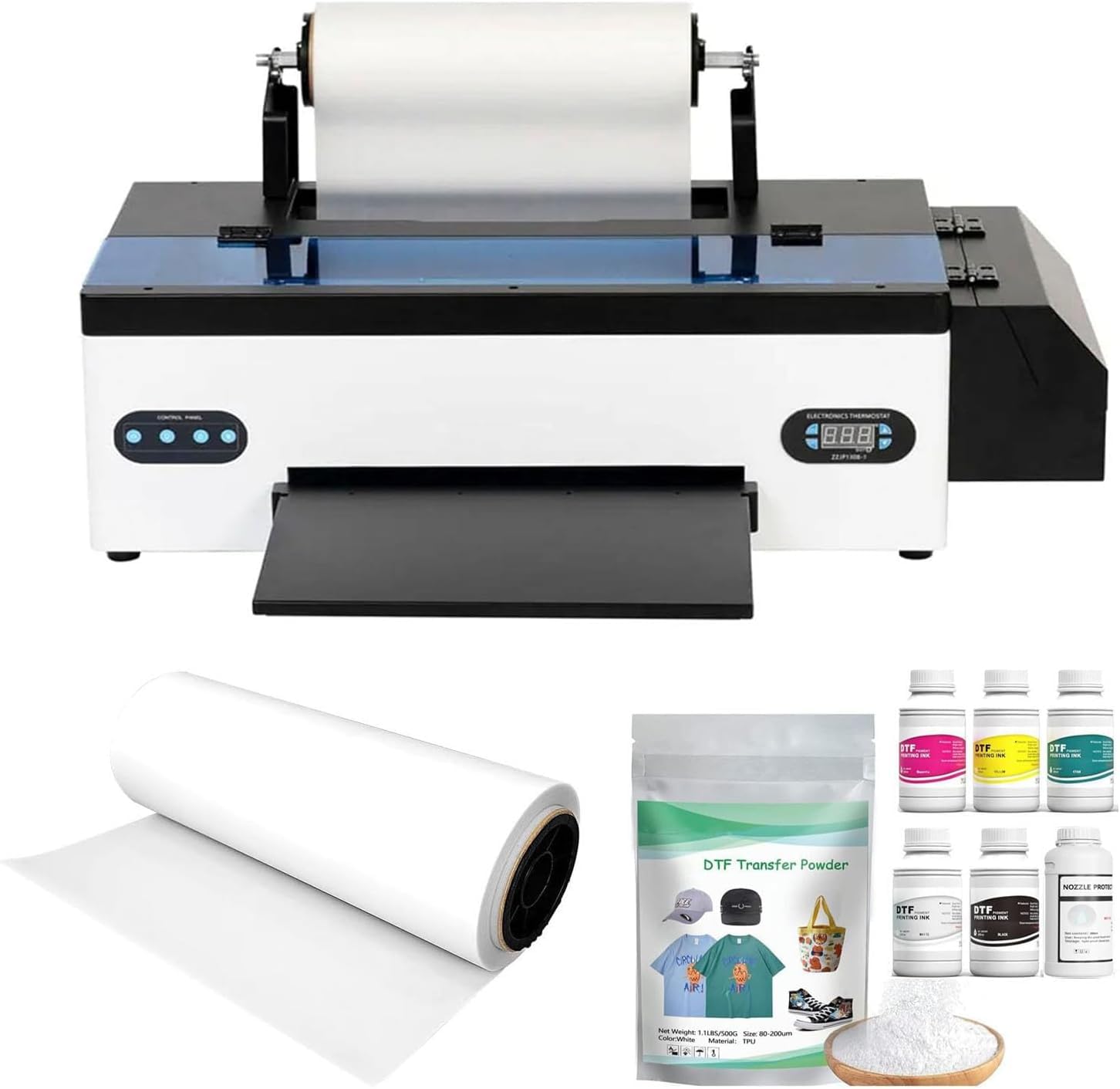 DTF Printer L1800 Printer Machine 13in with Safety Software and Roll Feeder, Advanced Ink System, Direct to Film High-Speed Printing for T-Shirts,