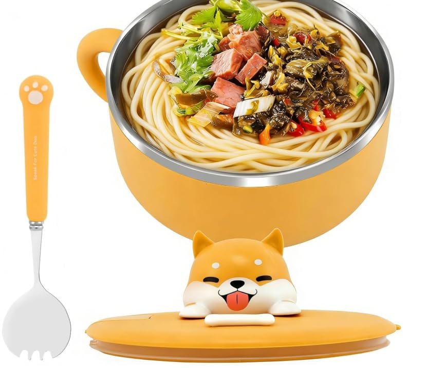Wrbugukeji Rapid Ramen Bowl, 1200 ml Ramen Bowl with Handle and Lid